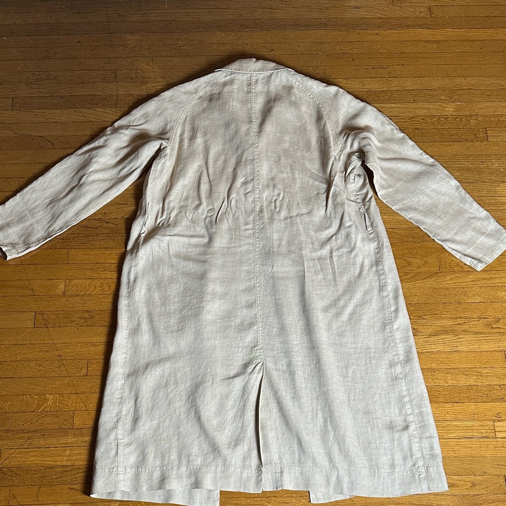 Michael Stars Beige Linen Trench Coat- size S - Picture 4 of 5